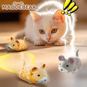 MAODEBEAR Pet Toy Electric Plush Mouse Cat Toy Mainan Kucing Tikus Bergetar Lifelike Self Play Interactive