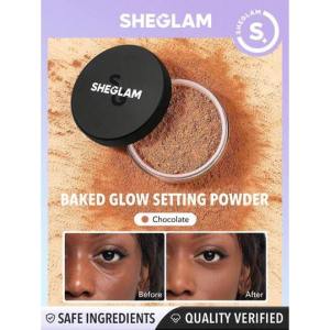 SHEGLAM Baked Glow Setting Powder-Oil Control Loose Setting Powder Translucent Pore-Less Flawless Smooths Fine Lines Glowy Natural Matte Face Loose Powder Makeup Cosmetics