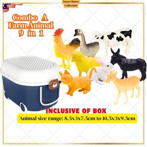 Cute Cartoon Toy Storage Box Moveable with Wheels & Lid/ Portable Kids Organizer Bin/ Bekas Simpanan Mainan Budak