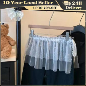 New Trendy Women Y2K Korean Lace Mini Layered Skirt Streetwear Lace Up Ruffles Summer Harajuku High Waist Pleated Skirts Clothes