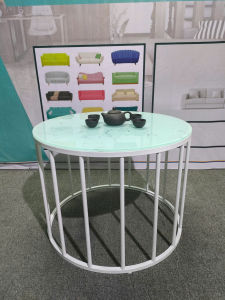 Bàn trà sofa - Bàn decor - Bàn đẹp giá rẻ - Khung sắt tĩnh điện mặt kính cường lực 60*45