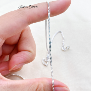 FLORA 0246C - [Có bán lẻ] Dây chuyền bạc mặt charm hình nhân vật hoạt hình Kuromi dành cho bé gái