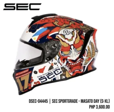 SEC Sportgrade Full Face Helmet Masato Day/Night (Free Smoke Visor)