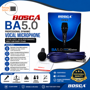BOSCA BA5.0 Dynamic Vocal Microphone | Professional Wired Mic for Singing Karaoke & Events