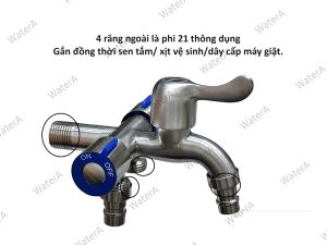 [Q.Tân Bình] Vòi nước 3 đầu ra inox 304 cao cấp van 1 ra 3 có khóa riêng biệt