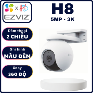 CAMERA IP WIFI EZVIZ H8 PRO 5MP 3K COLOR - Xoay 360 Độ Có màu ban đêm Đàm thoại 2 chiều Phát hiện dáng người Phương tiện