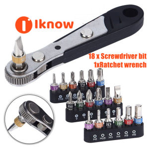I know 18pcs S2 Screwdriver Bits Set Hex Shank with Philips Slot Hexagon Torx Bit for Quick Change With Magnetic Ratchet Wrench