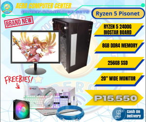 AMD Ryzen 5 2400G 4cores 8threads Gaming Desktop 8GB/16GB RAM  256GB/512GB/1TB SSD With Radeon Vega 11 HD Graphics Full Set PC Computer Pisonet