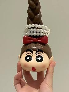 Cute Crayon Shin-chan Hair Tie Hair Rope Storage Rack with Tall Twist Braids Jewelry Storage Holder Hair Accessories Organizer
