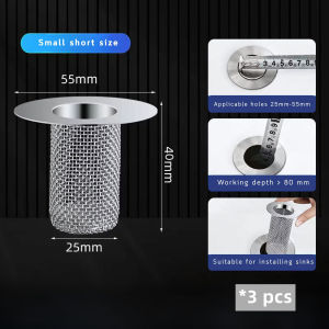 Bathroom Sink Drain Strainer Stainless Steel Floor Drain Filter Mesh Basket Filter Hair Trap Anti-Clog Slag Strainer