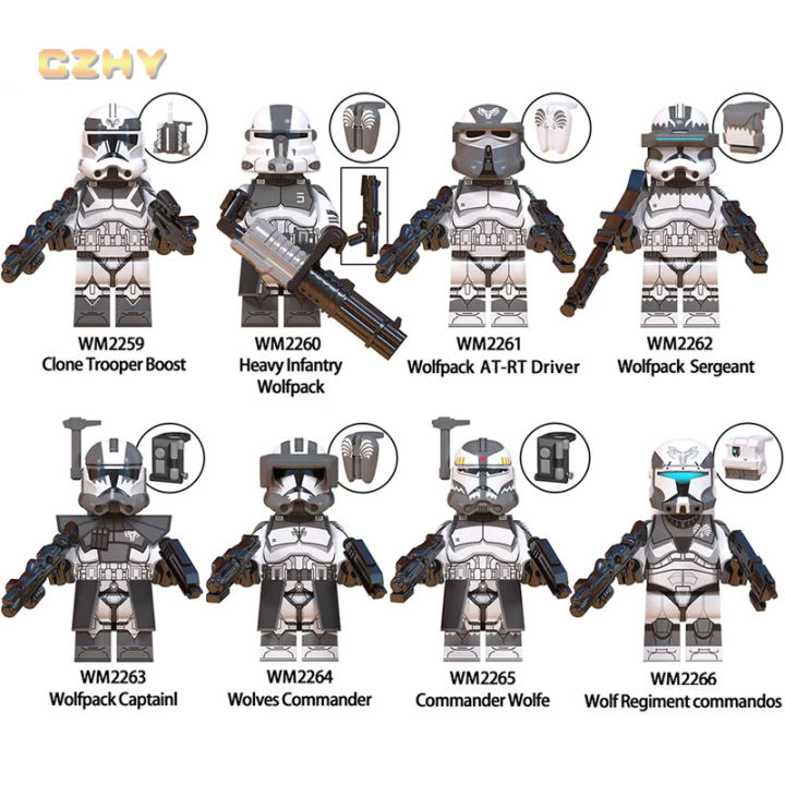 Clone Trooper Boost Wolfpack AT-RT Driver Commander Space Wars Mini ...