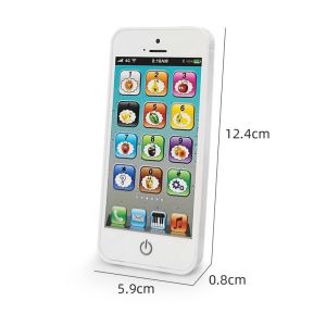 Kids English Phone Toy Rechargable Fake Phone Baby Toy Music Light Early Educational Toy Toddler English Learning Toy