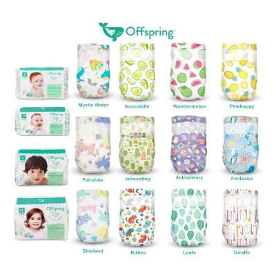 TAPES Offspring Baby Fashion Diaper Tapes Assorted Sizes & Designs Baby Diaper Chlorine Free Diaper