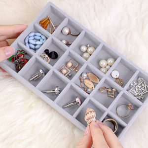 Fashion Portable Velvet Jewelry Display Organizer Box Tray Holder Ring Earring Necklace Jewelry Storage Case Showcase