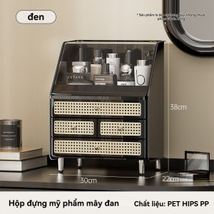 Hộp lưu trữ để bàn Hộp đựng đồ makeup Hộp sắp xếp ngăn kéo chống bụi Tủ mỹ phẩm để bàn điểm đa năng nhiều ngăn kiểu