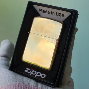 Bật Lửa Zippo Made In U.S.A Vàng Trơn Bóng Classic ( Fullbox Tặng Kèm Phụ Kiện) Hộp Quẹt Zippo Sưu Tầm