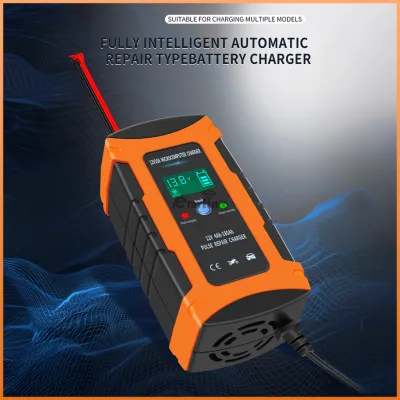 [[ TERMURAH ]] 12V20A Repair Aki Pulse Auto Repair Mobil Moto Baterai Charger Intelligent Aki dengan LCD
