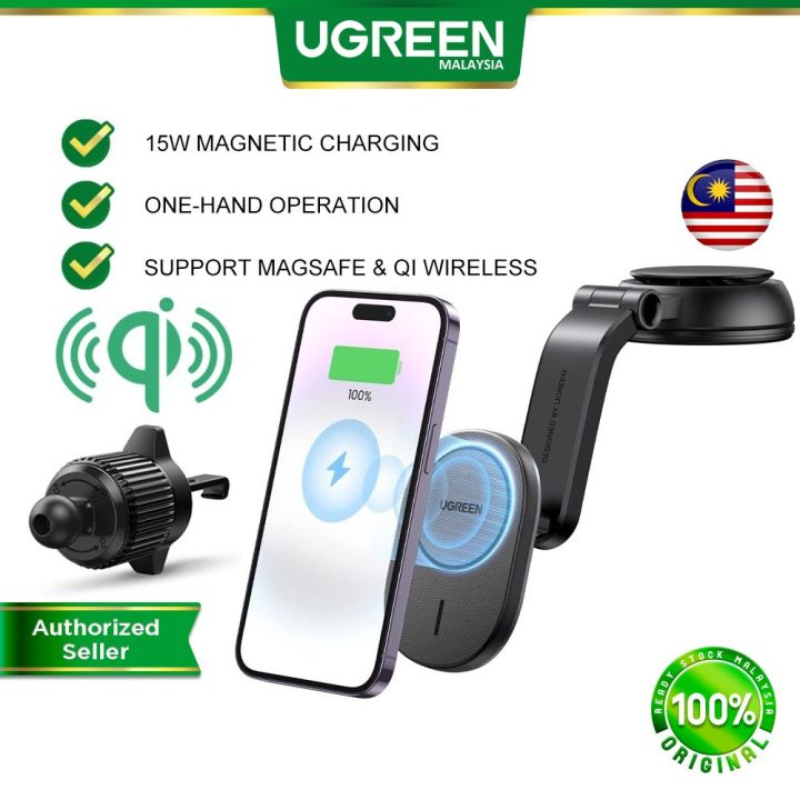 UGREEN 15W MagSafe Car Mount Charger Magnetic Wireless Car Charger