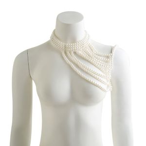 JEWELRY ชั้นชั้นๆ สายรัดแขนเครื่องแต่งกายพู่สะพายไหล่ โลหะสำหรับตกแต่ง ผ้าคลุมไหล่ที่สง่างาม โซ่ประดับมุก สร้างสรรค์และสร้างสรรค์ วินเทจ สร้อยคอโซ่สะพายไหล่ ของตกแต่งงานปาร์ตี้