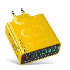 150W Multi Port USB Charging Adapter Fast Charging Wall Adapter Type C USB Travel Charging Adapter For Mobile Phone