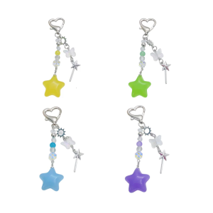 Trọng lượng nhẹ đầy màu sắc Sao Keychain đa chức năng pentagrams Móc treo chìa khóa điện thoại di động Phụ kiện điện thoại cho sinh viên và thanh thiếu niên