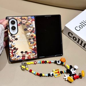 New Fashion Cute Cartoon Mickey Family Mirror Phone Case For Samsung Galaxy Z Fold 8 Z Fold 8 Ultra Cover Kawaii Anti-Fall Suit