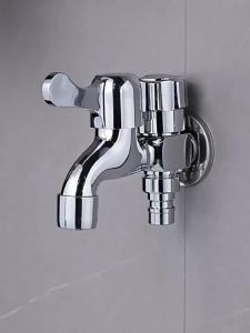 AU Thickened and extended washing machine faucet featuring a single inlet and dual outlets a three-way design dual control dual opening and a multi-functional one-to-two connector