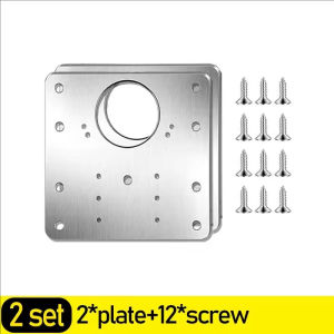 10set Cabinet Door Hinge Repair Plate Kit Stainless Steel Furniture Wardrobe Hinge Mounting Plate with Screw Flat Fixing Bracket Tools