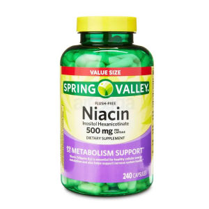 Viên uống bổ sung Niacin Vitamin B3 500mg Spring Valley Cân Bằng Cholesterol Hỗ Trợ Sức Khoẻ Tim Mạch