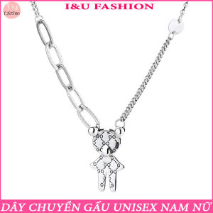 Dây chuyền vòng cổ chú gấu GO độc lạ 3 kiểu dây to bản cá tính thời trang retro ấn tượng màu bạc dáng chuỗi dài dễ mix đồ hiphop VC-84