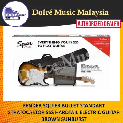 Fender Squier Bullet Standart Stratocastor SSS Hardtail Electric Guitar (Brown Sunburst)