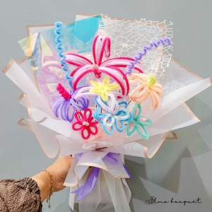 Bucket bunga | Bucket wisuda | Pipe cleaner bouquet | Buket kawat bulu | Flowers bouquet l Flower Bouquet l Bucket murah | Bucket Lucu