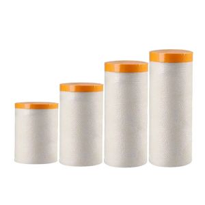 Pre-Taped Masking Film for Automotive Paint Coverage Paint Masking Film Furniture Dust Masking Film Kitchen Fume Masking Film