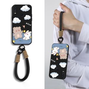 Case สำหรับ VIVO Y12 VIVO Y15 VIVO Y17 VIVO Y19 VIVO Z1 PRO ศัพท์ปลอก Softcase ซิลิโคนเหลวป้องกันกันกระแทกปกการออกแบบใหม่ความงามที่มีเชือกเส้นเล็กสำหรับสาว