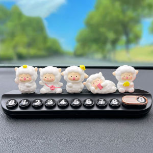 汽车摆件临时停车号码牌新款可爱小羊女孩车用挪车电话牌车载饰品Car ornament temporary parking number plate new cute little lamb girl car use mobile phone plate car accessories