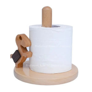 ZZSA Kitchen and Bathroom Storage Rack Solid Wooden Household Roll Paper Holder 4Y1Z7