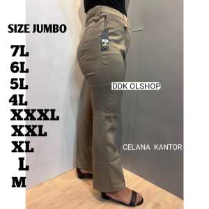 SUPER JUMBO Celana Kerja Semi Cutbray Celana Bahan Celana Panjang Wanita Terbaru Celana Kantor Formal Jumbo BigSize