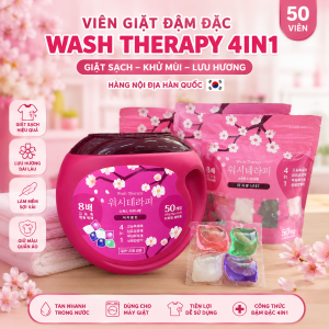 Viên Giặt Xả Wash Therapy 4in1 Hộp 50 Viên Giặt Sạch Thơm Lâu Làm Mềm Vải