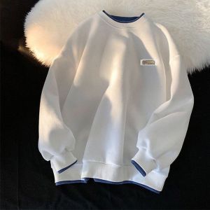 Áo Sweater Nam Nữ Form Rộng Chất Nỉ Cotton Áo thun dài tay Cổ Tròn trơn