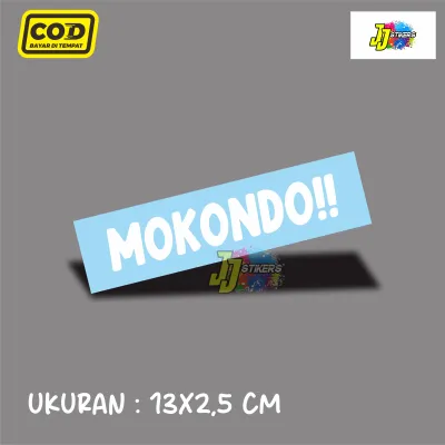 Stiker Mokondo berwarna pelangi dengan ukuran 13x25 cm.