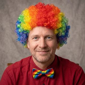 YOUYO Curly Adult Kid Afro Wig Funny Fancy Dress Halloween Rainbow Clown Wig Disco Cosplay Colorful Fan Hair Birthday Party