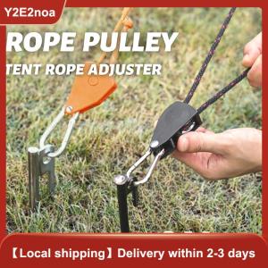 【Y2E2noa】 Outdoor Camping Rope Tent Rope Pulley Regulator Adjustable Lifting Rope