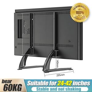Universal TV Stand TV Base TV Mount 90KG Load 14-75 Inch TV All Steel TV Bracket Adjustable Height Easy Install Anti Rust Universal TV Holder