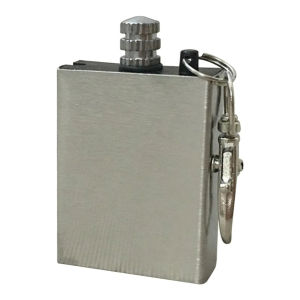 Silver Stainless Steel Waterproof Kerosene Match Lighter – Compact Refillable Metal Matchbox Keychain Fire Starter HDKL