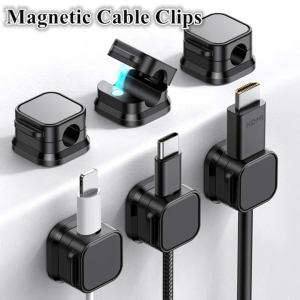 Kabel New Magnetic USB Cable Organizer Adjustable Clamp Clip Wire With Holder Under The Table Organization