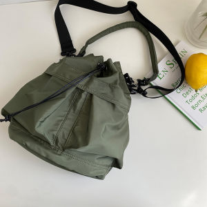 (1-3 Days Delivered)Crossbody bag Korean Simple Bags Drawstring Bucket Bag Mini waterproof messenger bag for women men Outdoor Leisure Sling Bag