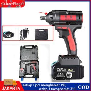 Cordless Impact Wrench 15000mah 98vf Brushless Wrench Brushless Drill Air Impact Wrench Kit Drill Machine Battery Wood Concrete Wall Impact Wrench/bor impact baterai/impek pembuka baut motor komplit/impek pembuka baut mobil/impek cas pembuka baut