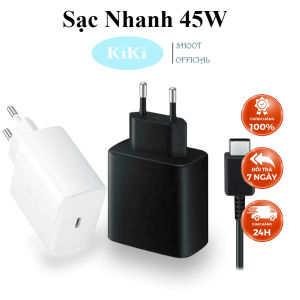 Củ sạc Samsung Type-C 45W kèm cáp C-C 5A 1.8M T4510 Củ sạc 45W chính hãng Samsung - Cáp sạc Samsung chính hãng Bộ Adapter sạc kèm cáp Type C - Type C PD 45W Samsung EP-T4510X củ sạc 45w samsung giá tốt