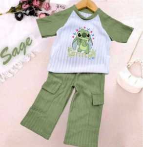SETELAN CARGO ANAK PEREMPUAN BAHAN KNITH UNTUK USIA 1-10 TAHUN