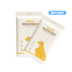 Pet Wash-free Disposable Wet Wipes 8Pcs Pet Cleaning Gloves for Dog and Cat Grooming